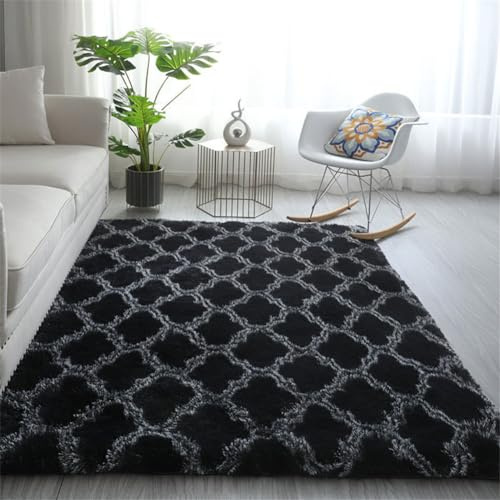 Treer Morbido Tappeto Salotto Pelo Corto Tappeti per Soggiorno Moderno Tappeti per Interni Ultra Morbidi Tappeti,Adatto per Divano Camera da Letto Home Decor (Lanterna Nera,120x200cm)