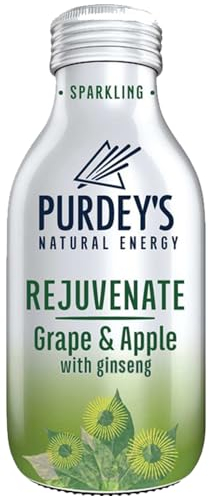 Purdeys Natural Energy Sparkling Drink Bottle 330ml | VIMIX (12 Bottles, Grape & Apple with Ginseng)