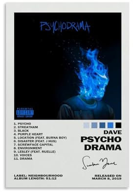 Binnigau Dave Poster Psychodrama Signature Album Poster Decorative Painting Canvas Wall Posters And Art Picture Print Modern Family Bedroom Decor Posters 12x18inch(30x45cm)