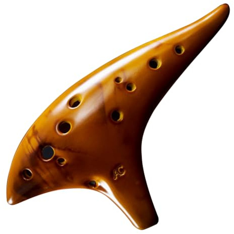 Fiorky 12-Loch-Okarina-Flöte, stabile Intonation, Alt-C-Ton, rauchige gebrannte Okarinas mit Schutztasche, Instrument for Musikliebhaber, Anfänger