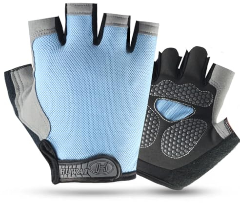 UENXRXE Fahrradhandschuhe für Kinder - Sport Reithandschuhe Gepolstert Fingerlos für Training, Ski, Rudern (5-12 Jahre) B