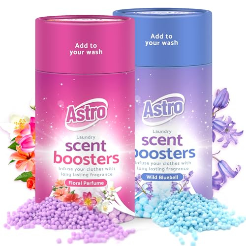 SOL 2pk x 175g Laundry Scent Boosters, Floral Perfume and Wild Bluebell Fragrance, In-Wash Scented Perfume Beads for Washing, Long-Lasting Freshness, Gentle, Easy to Use, Keeps Laundry Fresh