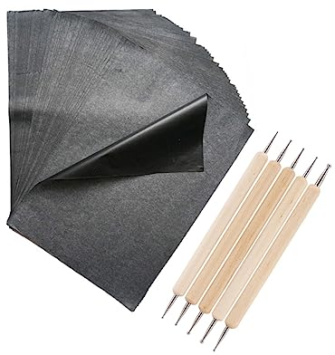 ULDIGI Kohlepapier Schwarz Graphit-transferpapier Zum Nachzeichnen Zeichenpapier Mit Werkzeugset Praktisches Carbon Paper Für Holz Leinwand Glas Metall Und Mehr Werkzeug