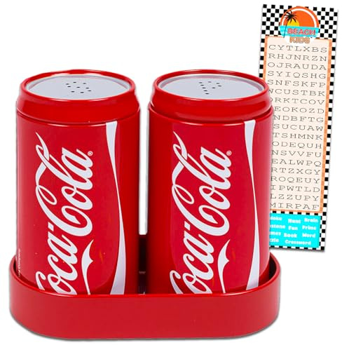 The Tin Box Company Coca-Cola Salt and Pepper Shakers Set - Includes 2 Shakers and Bookmark - Plastic - Red - 2 x 1.5 x 1.5 - FOOD_SHAKER - 3313536031