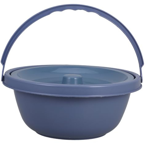 FRCOLOR Orinal Portátil de Plástico Resistente Rebabas para Adultos y Personas Discapacidad, Escupidera Redonda Adecuado para Uso Doméstico y Hospitalario