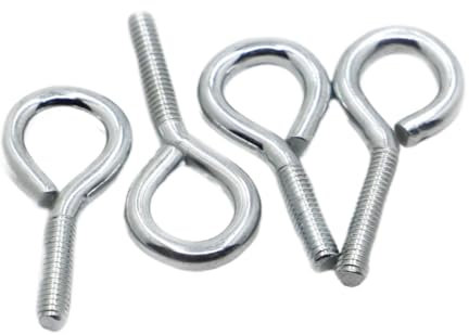 304 Stainless Steel Nut Washer Lifting Eye Bolt 5pcs Galvanized Steel Sheep Eye Screws Ring Hook Hanging Ring Screw Bolt M5 Stainless Steel Eye Bolts(8mm)