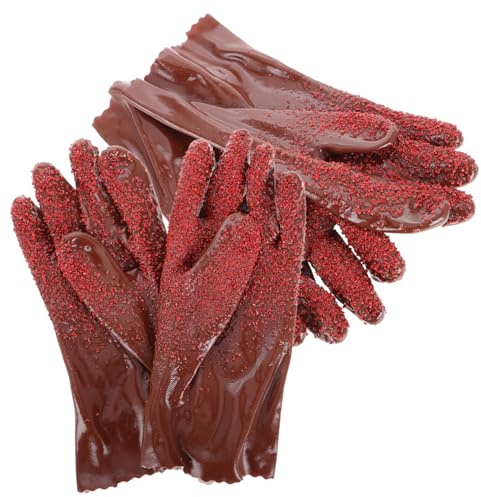 KICHOUSE 2 Pairs Non-slip Waterproof Pvc Drain Cleaning Gloves Heavy Duty Reusable Plumber's Work Gloves for Sewer and Pipe Maintenance Tough Anti-slip for Men and Women