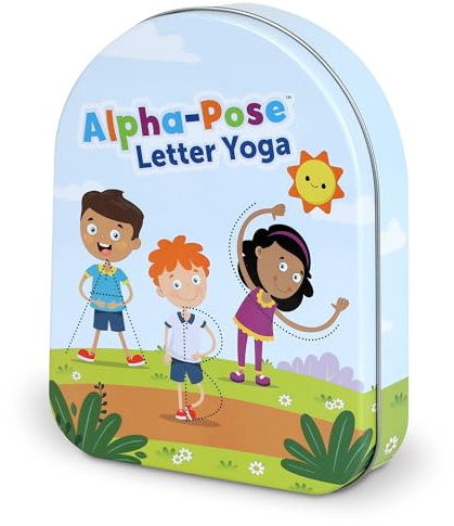 Learning Resources Cartes Alpha-Pose Yoga – Alphabet et Mouvement Enfant 4 Ans – 26 Lettres + Jouet Sensoriel – Idée Cadeau Noël – 28 Pièces