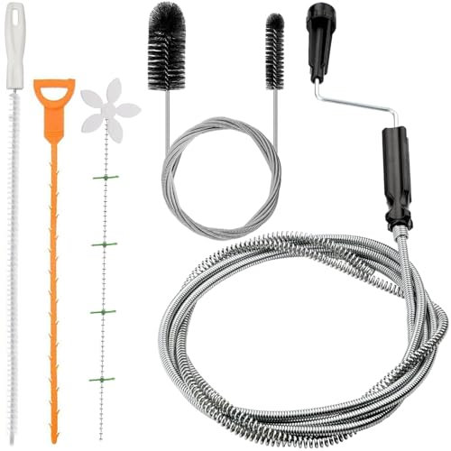 Spirale per la pulizia dei tubi, 120 pollici, 5 pezzi, a spirale, 80 pollici, spazzola per la pulizia dei tubi, per la pulizia dei tubi, per la cucina, il bagno