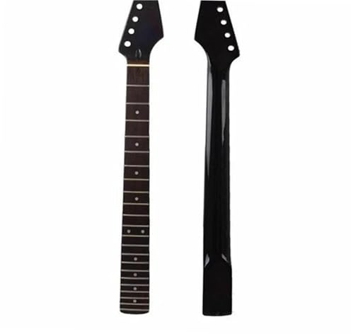 Gitarrenhals Ersatz 21 22 Bünde Palisander Griffbrett Inlay Dots Schwarz Hochglanzlack Ahorn E-Gitarre Hals Teile(21 Frets)