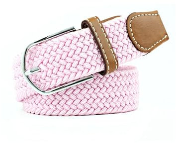 Risdany Herren- und Damengürtel, geflochtener elastischer Gürtel, Outdoor-Sport, Segeltuchgürtel, Arbeitsgürtel,Rosa, 3,3 cm x 107 cm