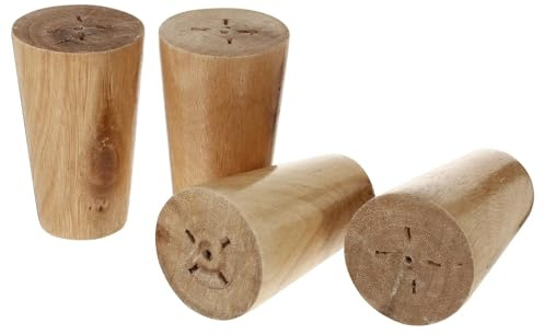TENVORA MöBelfüßE Holz,MöBelfüßE 8 Stück Sofabeine, Möbelfüße, Schrankfüße, weiß, Kommode, Sessel, Ersatz for Sofas aus Holz, rund, massiver Zylinder, gedreht