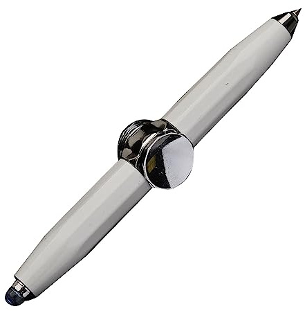 Bolígrafo giratorio de metal con luz LED para niños, adolescentes, estudiantes, alivio del estrés para niños, hombres, metal