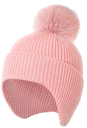 Shedoo Mütze mit Led Licht, Winter Wärmer Strickmütze für Damen und Mädchen, USB Wiederaufladbare LED Beleuchtete Beanie Mütze mit Licht, LED Licht Mütze für Jogging, Camping, Angeln, Walking