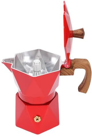 RASTKY Cafetière Italienne Authentique – Conception Pratique à Double Valve et Poignée Résistante à la Chaleur – Infusion Rapide – Convient pour les Tables de Cuisson électriques et les Réchauds de