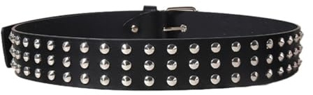 AGUTALITHIC Damen Funkelnd Western Nietengürtel PU-Leder ösengürtel Punkrock-Gothic-Nieten Riemen Für Jeans Hosen Mit Dornschließe(105cm/41, C)