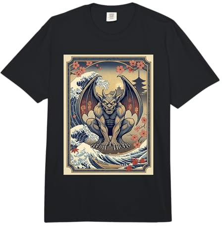 Gargoyle Japanese Wave Japan Style Comfort Colors Adult Heavyweight T-Shirt