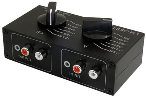 Oxxggkao Attenuatore stereo preciso in metallo per musica domestica e sistemi audio professionali, 35 dB per la maggior parte dei controlli del palco sonoro a doppio canale