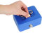 ARREGUI Elegant C9005 Caisse à monnaie et billets à clé pour ranger et transporter l'argent | Caisse en acier Tirelire avec fente pour pieces | Coffre fort portatif 12,5 cm de longueur | Couleur Bleu