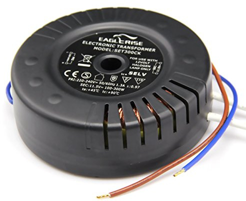 Eaglerise SET250CK Transformateur Halogène Électronique Rond AC 230 V vers AC 12 V 100-250 W pour Lampe Halogène NV