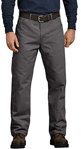 Dickies Pantalón de Sarga elástico con Parte Delantera Plana, Corte de Bota Jeans, Gris (Rinsed Slate RSL), 38W/36L para Hombre