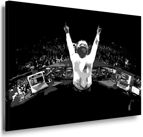 fotoleinwand24 Bild auf Leinwand Armin Van Buuren 100x70 cm Pop Art Kunstdruck Wandbild Deko DJ Tiesto & Armin Van Buuren Wohnzimmer, Küche