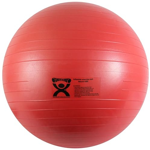 CanDo Inflatable Exercise Ball - Red 42, Durable Extra Thick Non-Slip Stability Ball for Core Workouts, Yoga, Pilates, Active Seating, Physical Therapy, Pregnancy, Home Gym, Flexibility