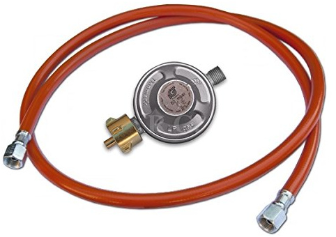 Unbekannt Gasschlauch Druckminderer Regler Manometer 50mbar Propangasschlauch 3 Größen (Schlauch150cm+Regler)