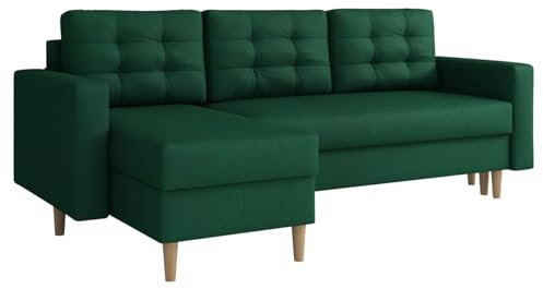 Ecksofa mit Schlaffunktion und Bettkasten Ana, Microfaser, L-Form Eckcouch, Ottomane Universal, Polstersofa, Polstergarnitur, Wohnlandschaft (Kronos 19)