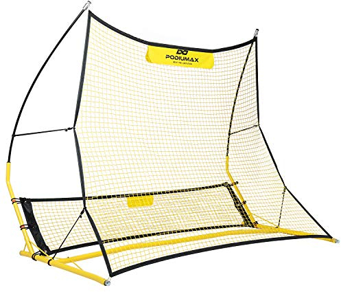 PodiuMax Fußball Rückprallnetz, 2-in-1 Design, Tragbar und Kompakt,180*140 mit Gewichten am Boden, für Professionelles Training wie Passen und Fangen, Geeignet , Spielplätze und Hinterhöfe für Kinder