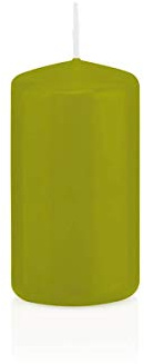 innaGLAS Bougie cylindrique Maeva, Verte, 12cm, Ø6cm, 40h - Made in Germany - Bougie Votive