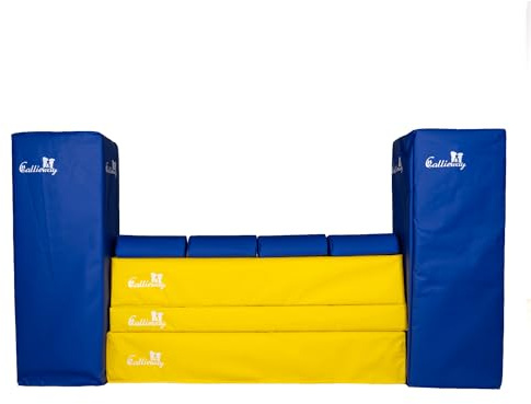 Callieway Turnier Agility Mauer „Bounce Over - Soft“ – alle FCI Sprunghöhen (gelb/blau)