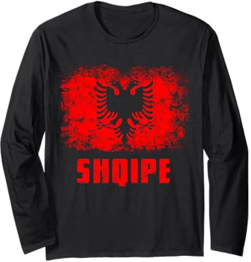 Albania bandiera albanese radice orgogliosa albanese Maglia a Manica