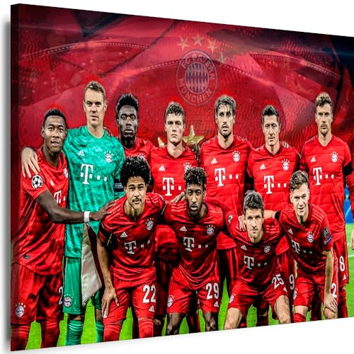 Myartstyle - Bilder R.Lewandowski FC Team Fußball 80 x 60 cm Leinwandbilder Xxl - 1 Teilige Wandbilder Kunstdrucke w-a-2045-15