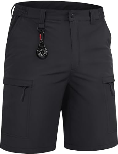 TACVASEN Men's Cargo Work Shorts Outdoor Stretch Hiking Walking Shorts with Zip Pockets