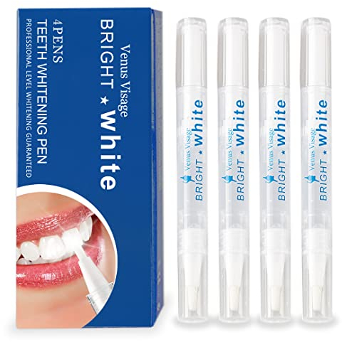 Venus Visage Teeth Whitening Pen, Teeth Whitening Kit (4 Pack) - 40+ Uses - Professional Formula - Mint Flavor - No Sensitivity