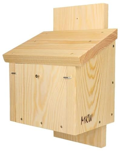 Englischer Fledermauskasten MKW - Stabiler Premium Haus für Fledermaus - aus massivem Nadelholz hergestellt - Wetterfest und Langlebig Fledermaushaus