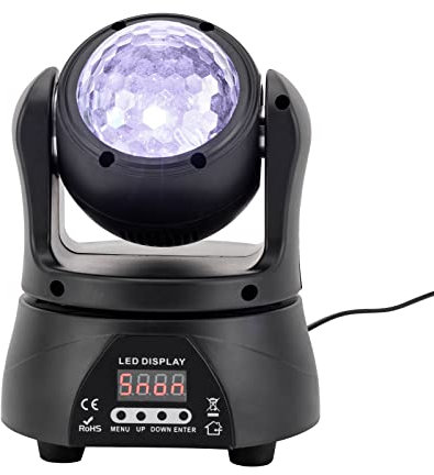 Party Licht Mini Moving Head Bühnenlicht,Kaleidoskop Discoball Party Lichter mit Dmx512 Steuerung RGBW 15 Kanäle,für Party,Bar,Hochzeit,Live-Sendung,Halloween