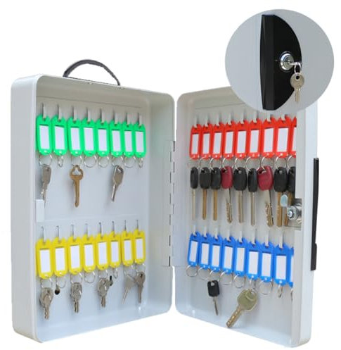 Weyot Schlüsselschrank Aus Eisenkunst,Schlüsseltresor Abschließbar Großem Fassungsvermögen An Der Wand Befestigter Schlüssel-Organizer Portable Schlüsselbox,36 Bits