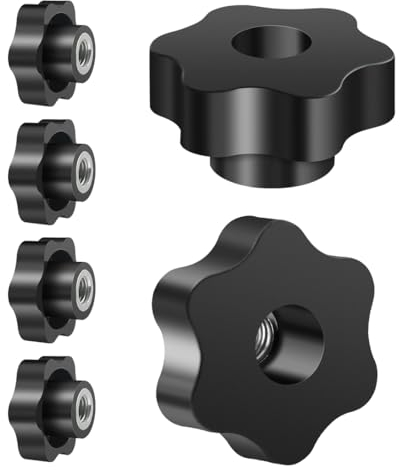 BOUMVID 6 Pièces Ecrou à PoignéE En éToile M12 50mm ExtéRieur DiamèTre Molette Papillon Vis Moletés Filetage Moleté Bouton De Serrage Pour Machines, Machines-Outils, Appareils De Fitne, Meubles