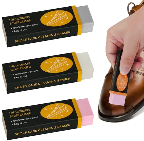 MirraSwit 3 Stücke Weisse Sneaker Radierer, Lederschuhe Radiergummi, Schmutzradierer Schuhe Wildleder, Rosa Schuh Radiergummi für Wildleder und Nubuk-Schuhe (Rosa/Transparent/Hellgrau)