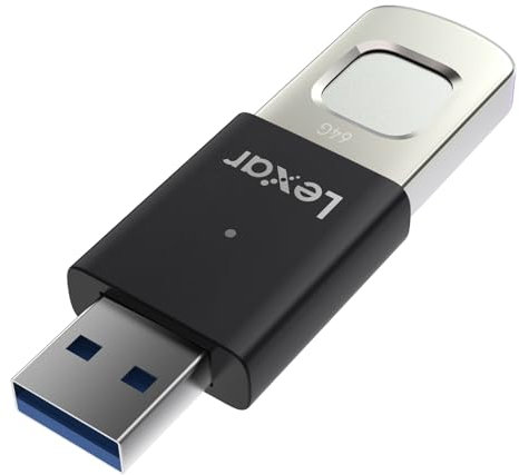 Lexar JumpDrive Fingerprint F35 PRO 128GB USB3.0 Flash Drive, Up to 400MB/s Read/300MB/s Write USB Stick, 10 Fingerprint IDs Allowed Memory Stick, USB Drive for Computer/PC/Laptop (LJDF35P128G-RNBNG)
