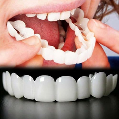 Wttfc 2 Paia Faccette Istantanee,Protesi Dentale,Faccette Dentali Estetiche,Protesi a Sorriso Perfetti, Adatto a Uomini e Donne per Lo Sbiancamento dei Denti per Coprire I Denti Difettosi