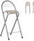Liink1Ga Sgabello Pieghevole Portatile Bar 1 Pezzo Sedile 61 cm Alto e Schienale Scala Sgabello Pieghevole Pieghevole Sedie Bar per Bar Outdoor Outdoor Campeggio Giardino, Rovere e Argento