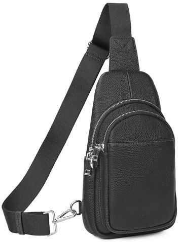 befen Echtleder Brusttasche Damen Klein, Leder Sling Bag Diebstahlsicher | Crossbody Bag Damen RFID-Blockierung Schulterrucksack Vielseitige Umhängetasche für Reisen Sport Arbeiten Einkaufen