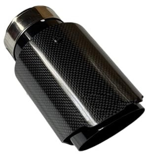 Edelstahl Auspuff Endrohr 1 Stück Remus Einzelauto-Auspuffspitzen, schwarzes Rohr, glänzendes Kohlefaser-Endrohr für Universal Endrohr Auspuffblende(70MM IN 114MM Out)