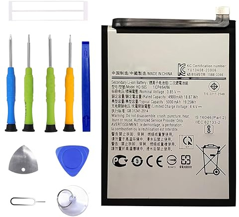 ERYNK Galaxy A02S & Galaxy A03s Batterie de rechange HQ-50S pour SM-A025F SM-A025F/DS SM-A025G SM-A037F SM-A037F/DS SM-A037M Batterie de rechange avec kit d'outils