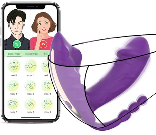 ZWFUN Butterfly Vibrator Sex Toy mit 9 Vibrationsmodi Auflegevibrator Liebeskugeln für die Frau Silikon wasserdicht Vibro ei mit Bluetooth APP-Steuerung für unterwegs Sexspielzeug für Frauen (Lila)