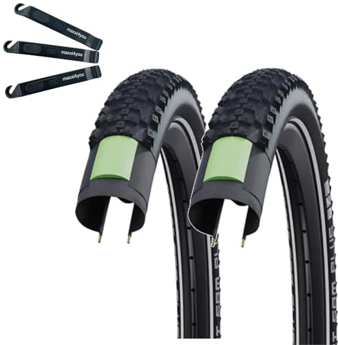 2 x Schwalbe Smart Sam Plus Performance E-50 DD Greenguard Schwarz-Reflex 47-622 (28 x 1,85) inkl. maxxi4you Reifenheber