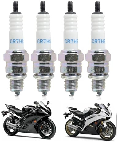 VIDSTW 4 Stück Zündkerzenstecker Perfekte Bodenfreiheit CR7HSA-zündkerze | Unterdrückt Störungen Spark Plug Langlebig und verschleißfest für Roller Mopeds und Motorräder Verbessern Motorleistung